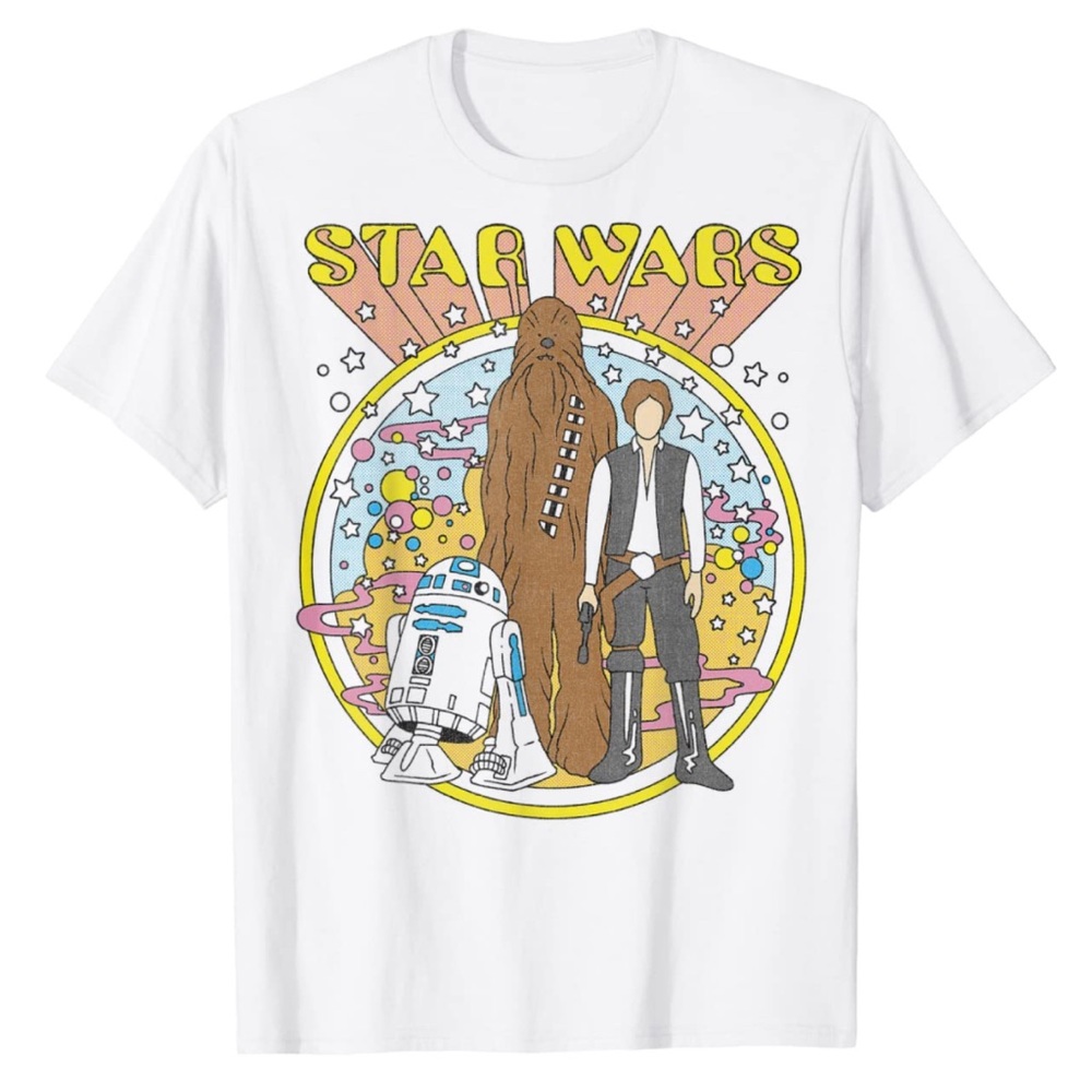 Star Wars Retro Vintage Style Psych Rebels Han Solo Chewbacca R2-D2 T-Shirt